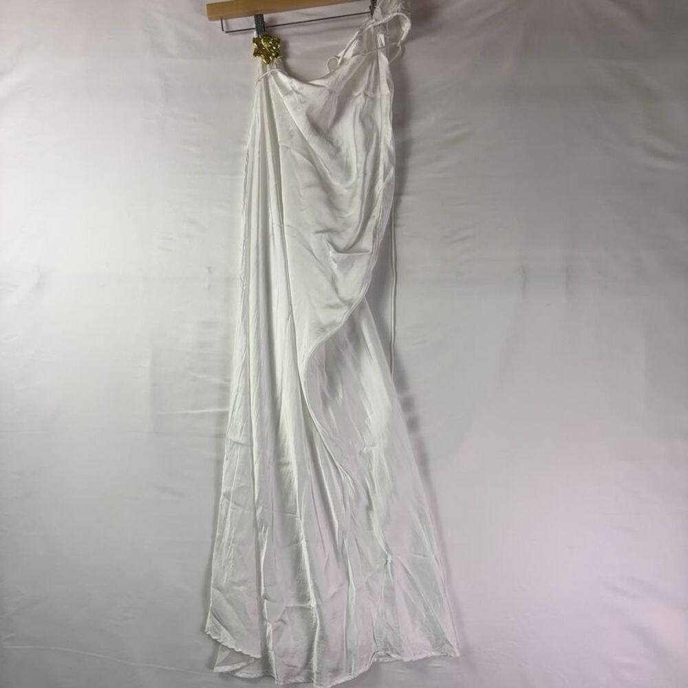 Cin Cin Sleek White Cutout Slip Dress